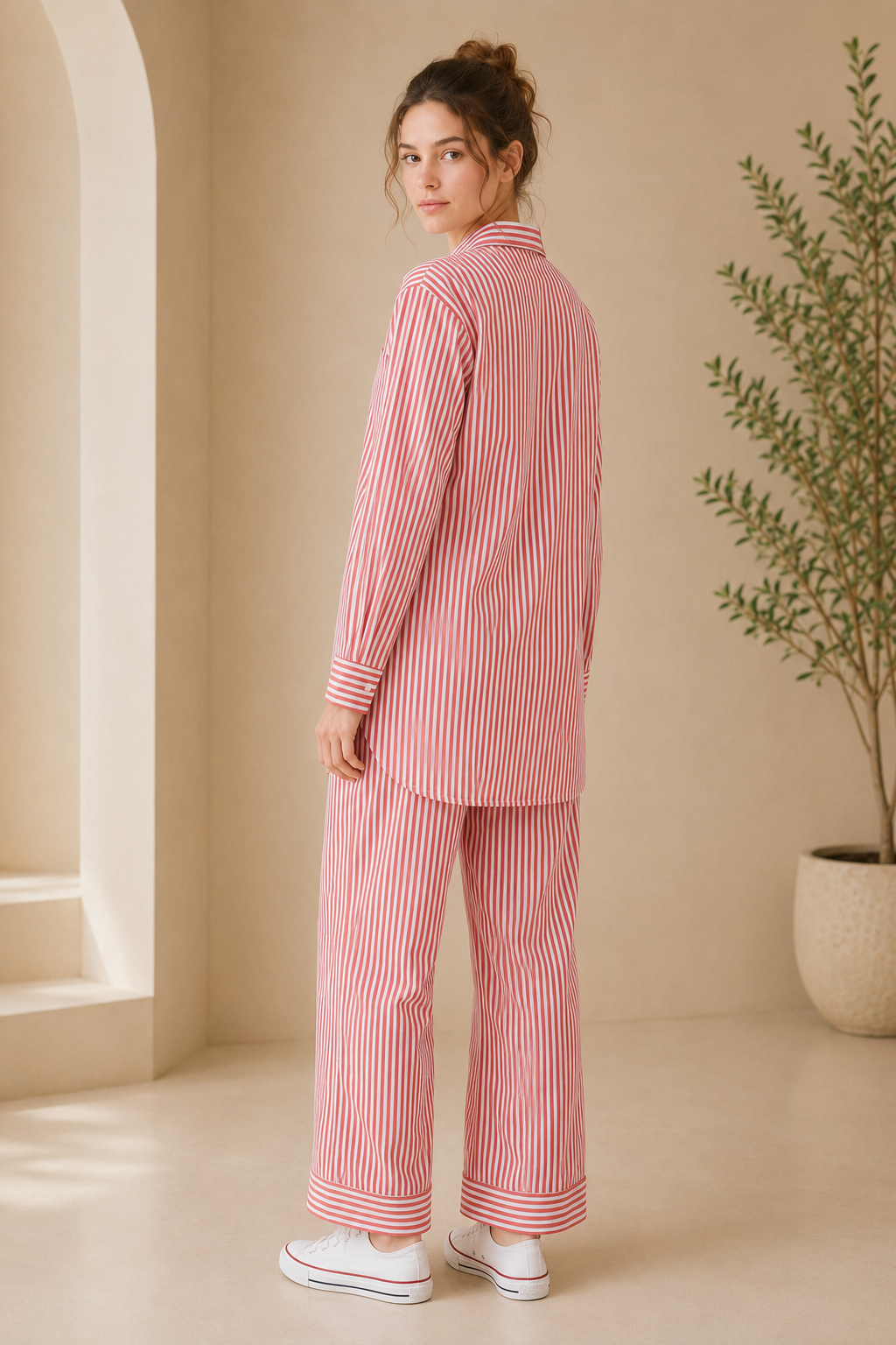Red Stripe Button Down Co-Ord Set - Image 4