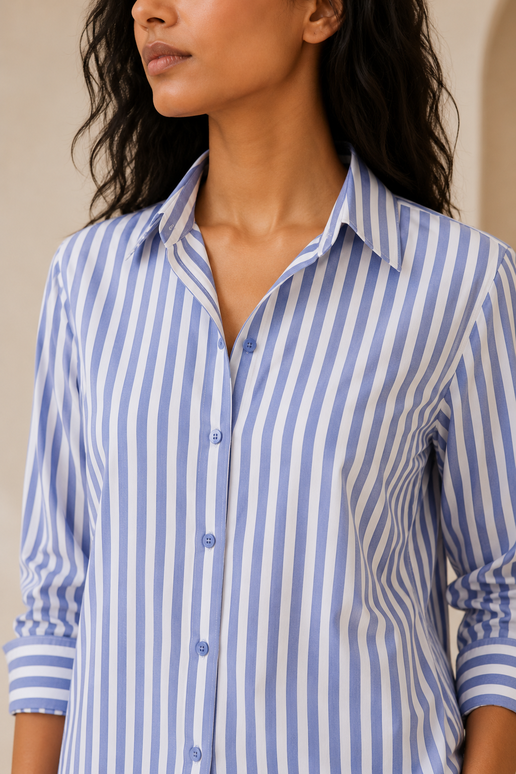 Blue Stripe Button Down Co-Ord Set - Image 2