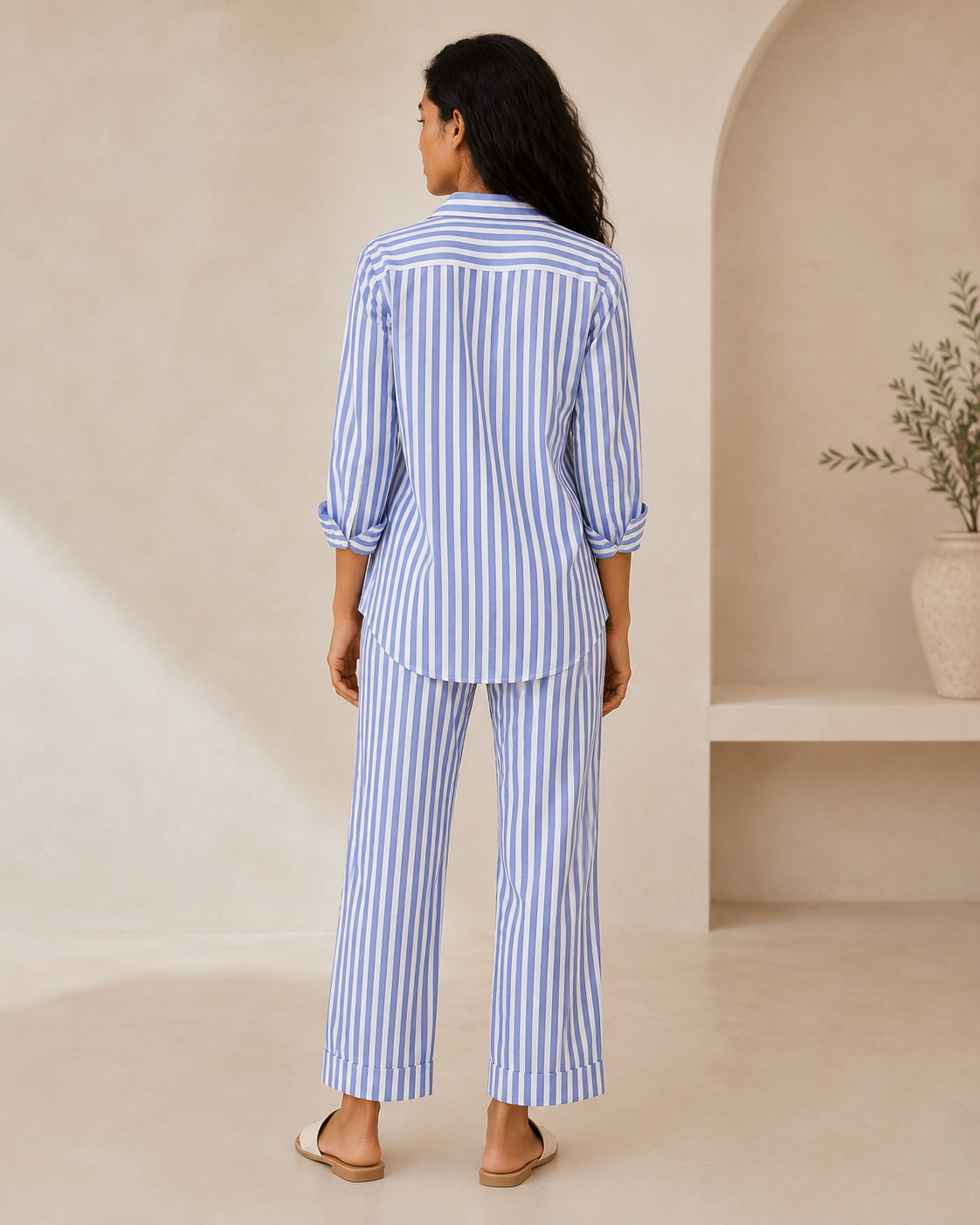 Blue Stripe Button Down Co-Ord Set - Image 3